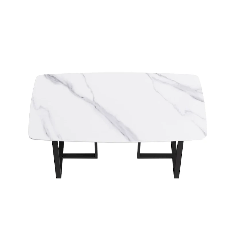 63 inch Modern White Rectangular Dining Table