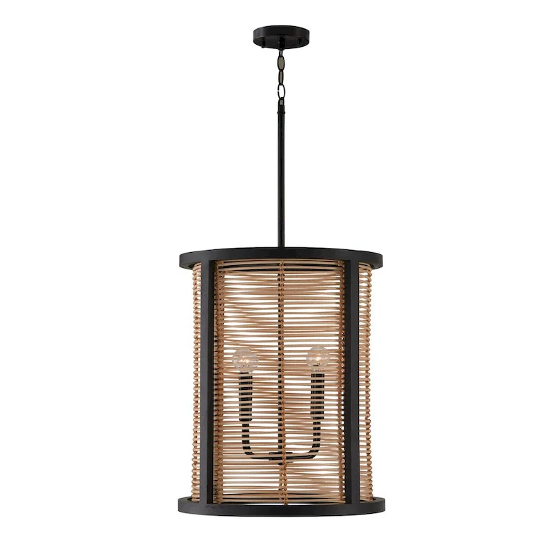 Rico 4-light Flat Black Foyer Pendant