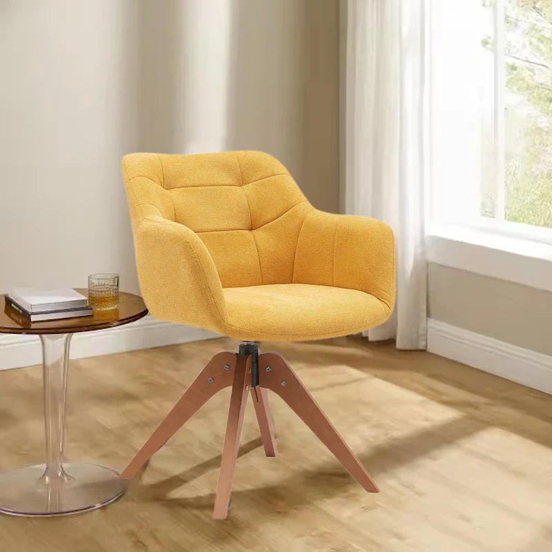 Suede Swivel Armchair Office Accent Arm Chair