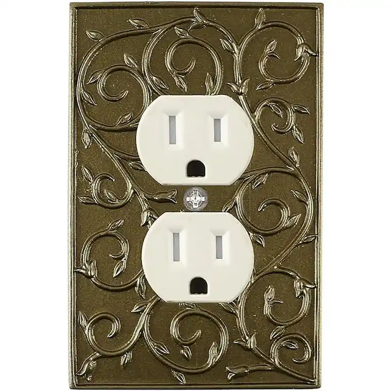Meriville French Scroll Electrical Outlet Wall Plate Cover, Hand Painted