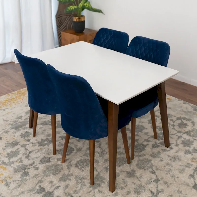 Alda Mid-Century Modern Rectangular Solid Wood Dining Table