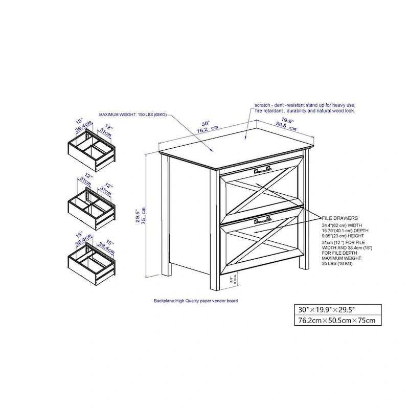 Saint Birch 2-Drawer File Cabinet