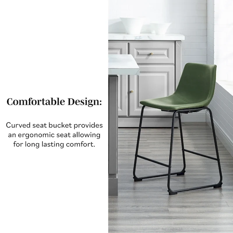 Middlebrook Prusiner 26-inch Faux Leather Counter Stool (Set of 2)