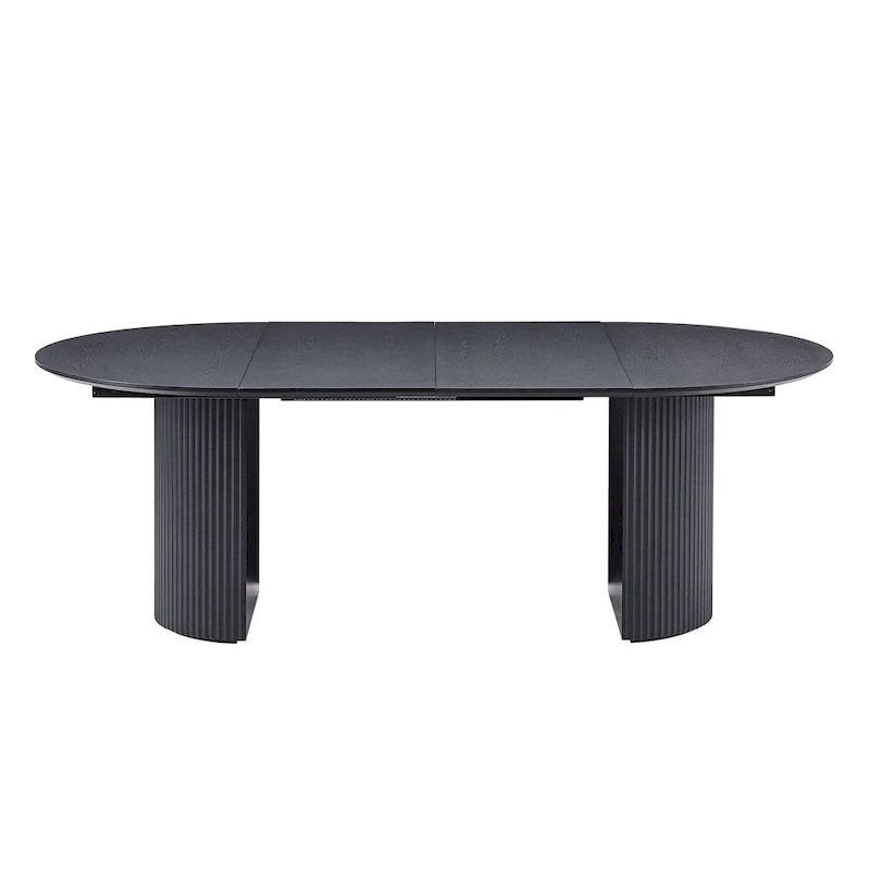 Solid Top Kitchen Oval Expandable Dining Table - N/A