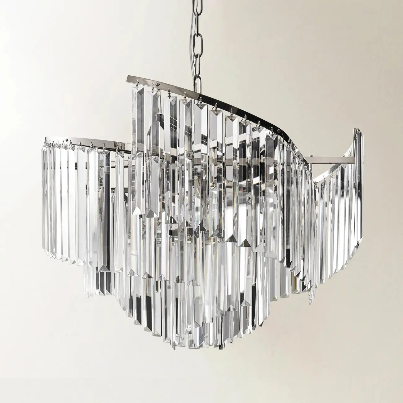 Modern Luxury Spiral-Shaped Clear Crystal Chandelier