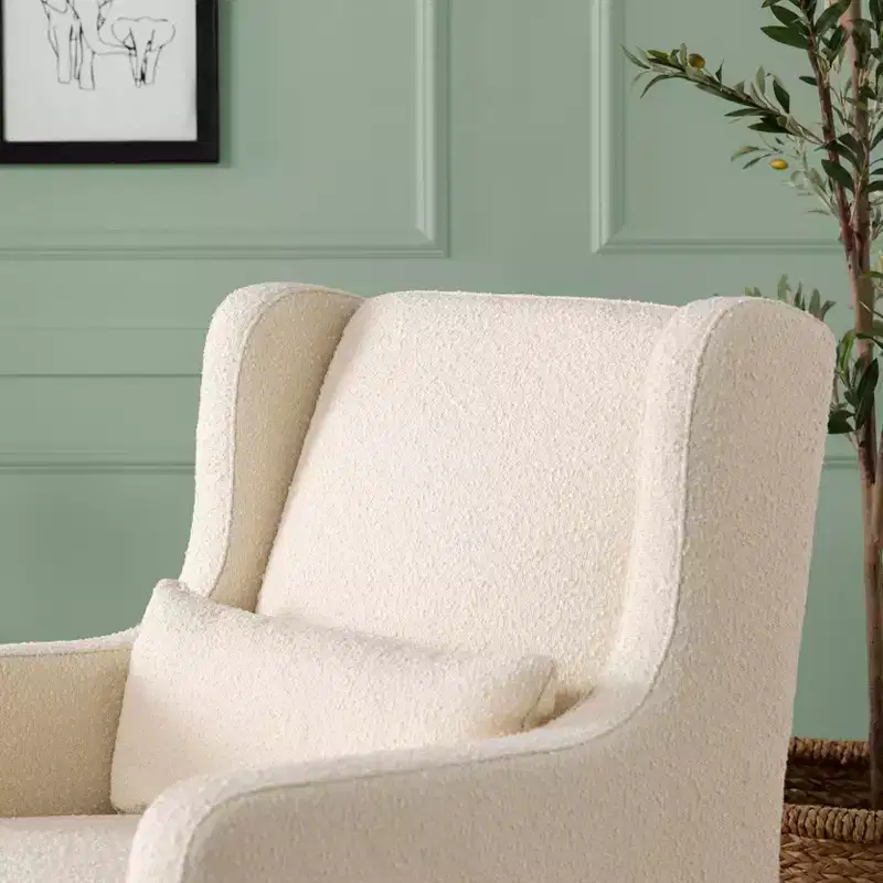 Carter's by daVinci Adrian Swivel Glider with Storage Ottoman - Ivory Boucle