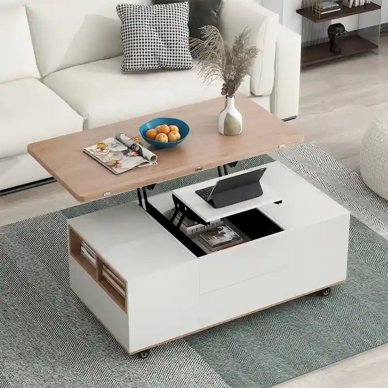 Lift Top Coffee Table with Storage Drawers