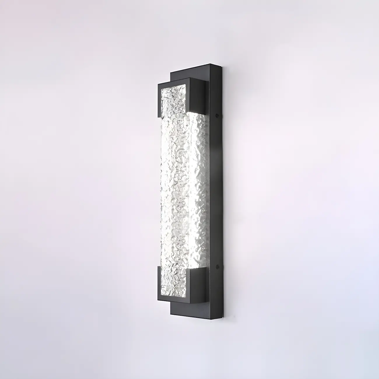Modern Ribbed Shade Rectangle LED Outdoor Wall Light