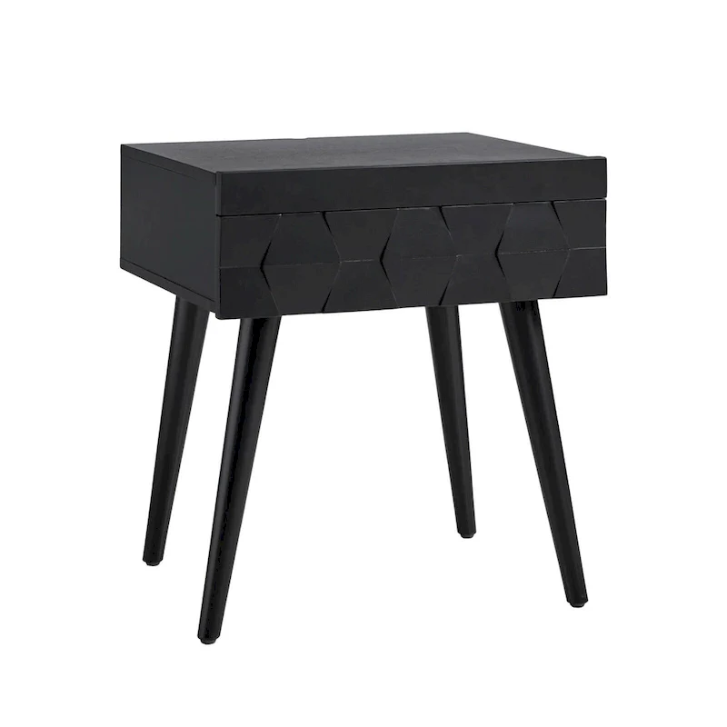 Julian Mid-century Modern End Table with Charging Station by