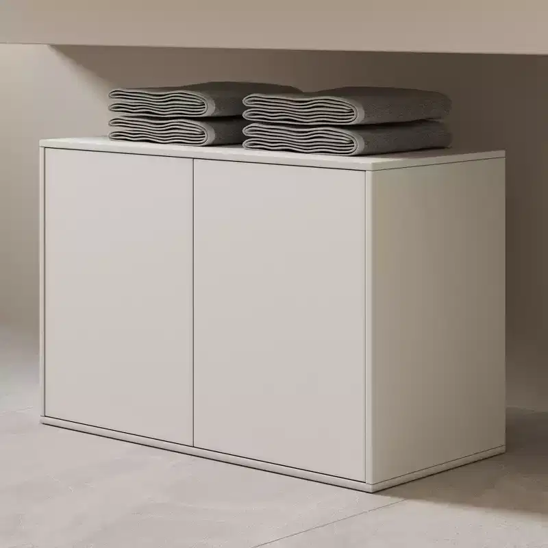 Luck Live 31.49in 2-door storage cabinet, modern standalone cabinet, suitable for living room, office, living room, ivory white