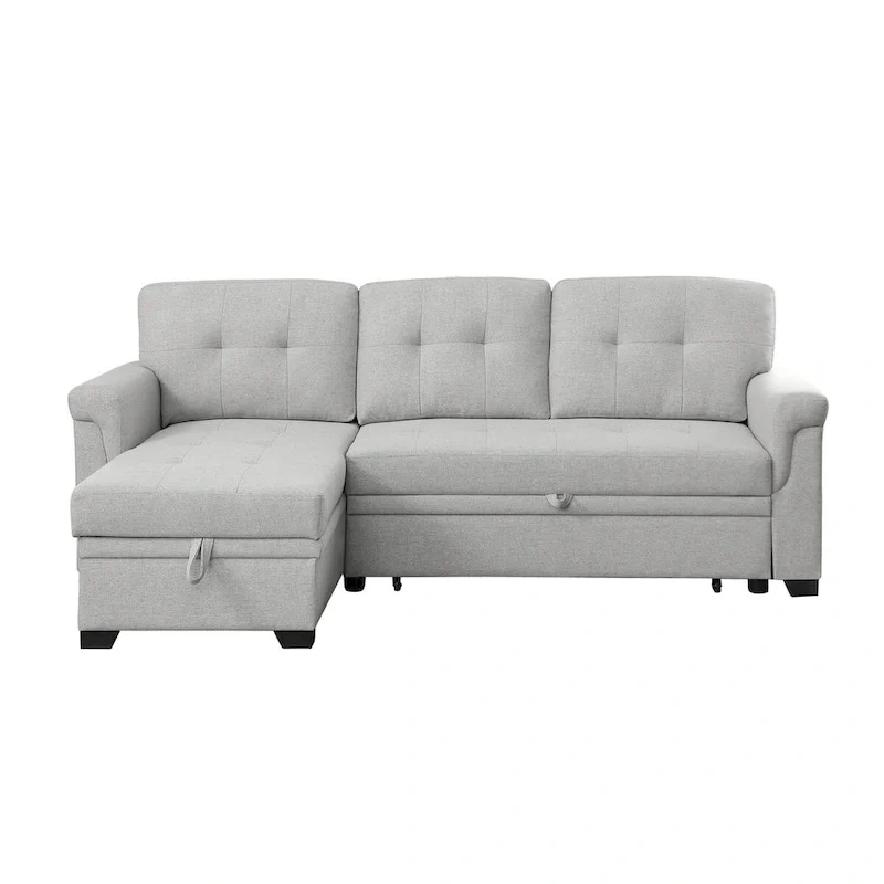84-inch Reversible Sleeper Sectional Sofa with Storage Chaise
