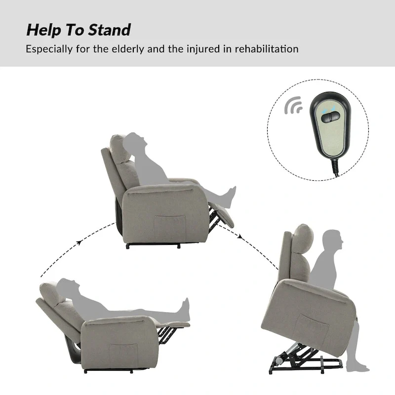 Elisa Power Remote Lift Assist Recliner Set Of 2 with Metal Base