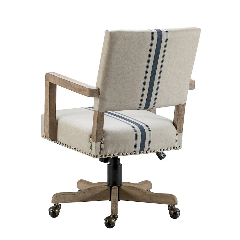 Taresa Modern Mid-Back Swivel Height Adjustable Task Chair with Nailhead Trim by HULALA HOME