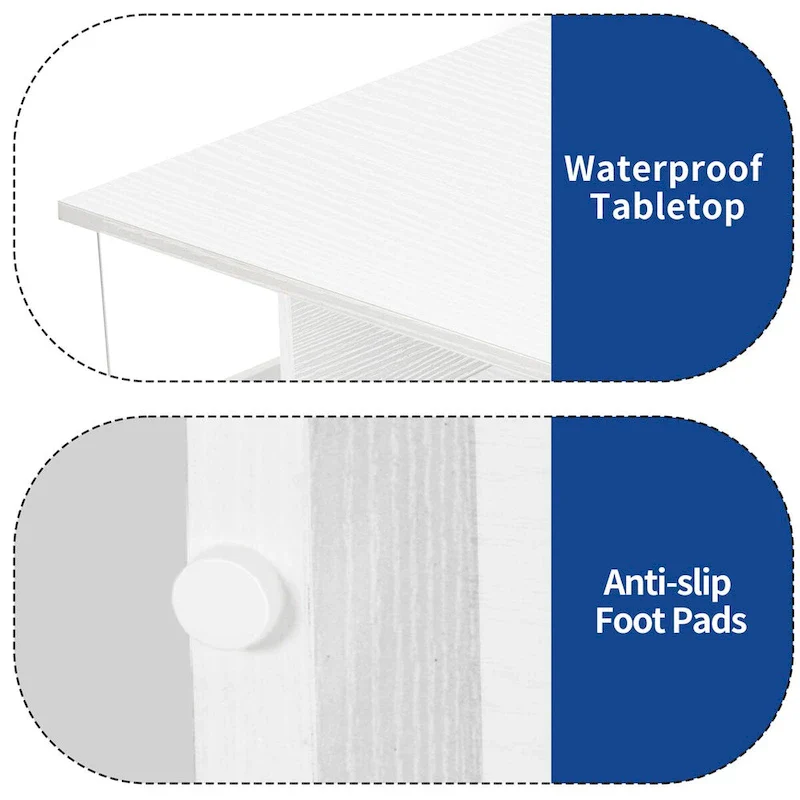 Moasis Modern Square Coffee Table with Drawers & LED Light, Acrylic and Wood Center Table