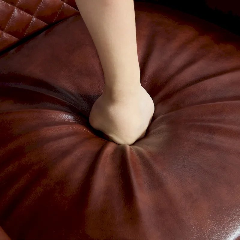 Faux Leather Nailheads Swivel Barrel Chair Set of 2