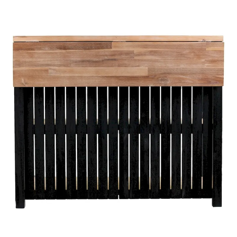 SEI Furniture Berhill Transitional Black Wood Expandable Kitchen Island