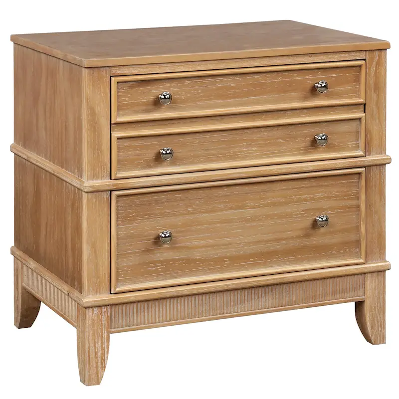 3-Drawer Natural Nightstand