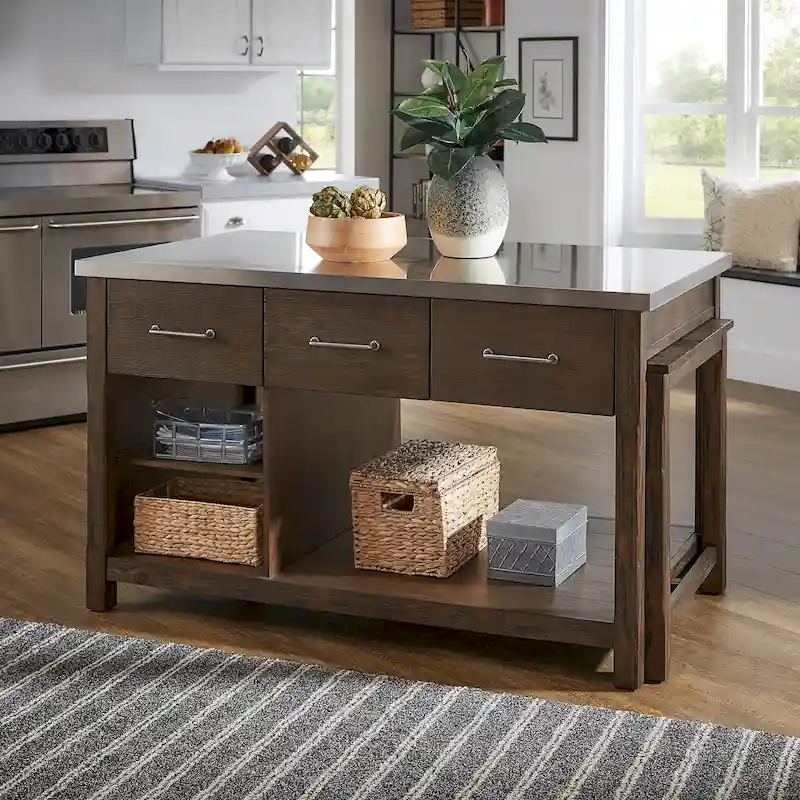 Tali Reclaimed Look Extendable Kitchen Island by iNSPIRE Q Classic