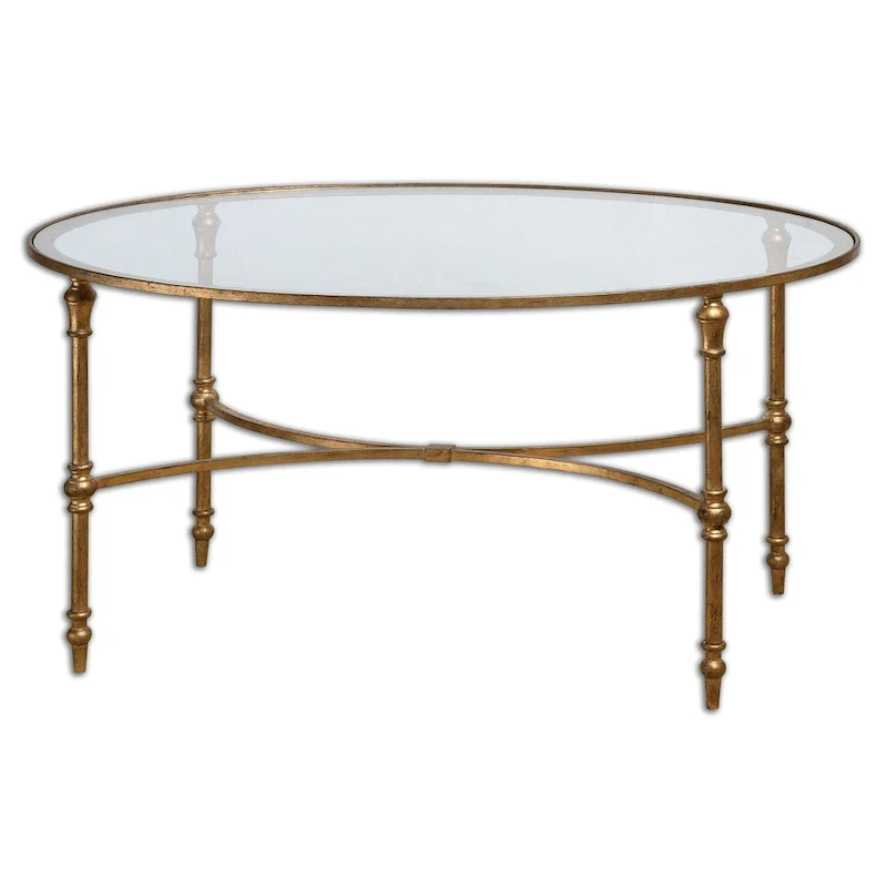 Uttermost Vitya Glass Top Metal Leg Coffee Table