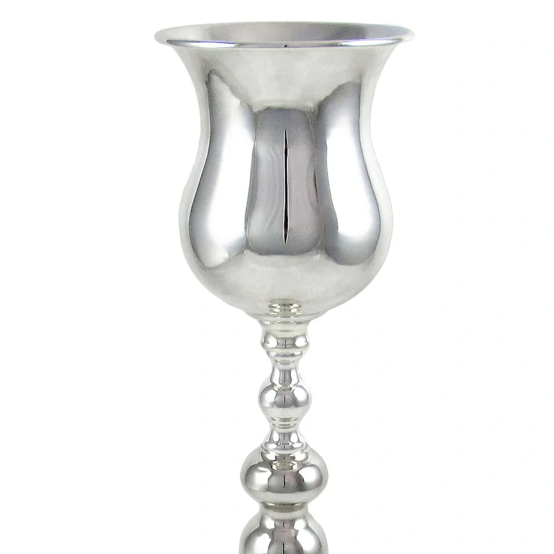 Silver Metal Mermaid Trumpet Tabletop Flower Vase Decorative Centerpiece 20.25in