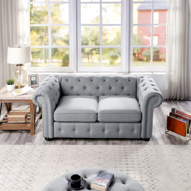 Tufted Chesterfield Loveseat Sofa