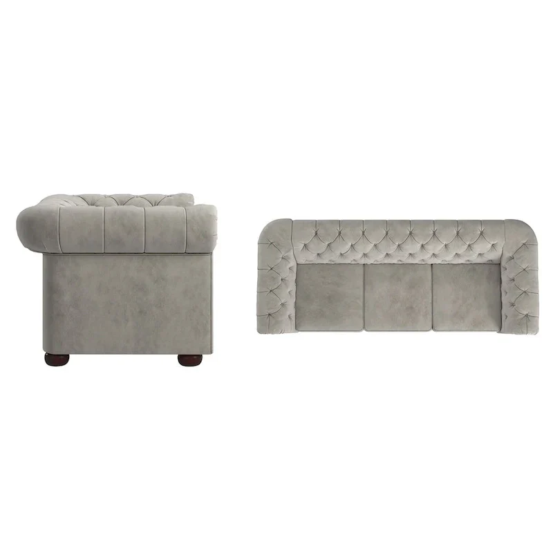 Gdansk Tufted Scroll Arm Chesterfield Sofa