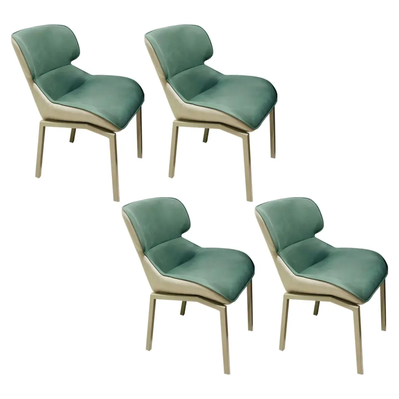 Camel Faux Leather Upholstered Dining Chair with Metal Legs