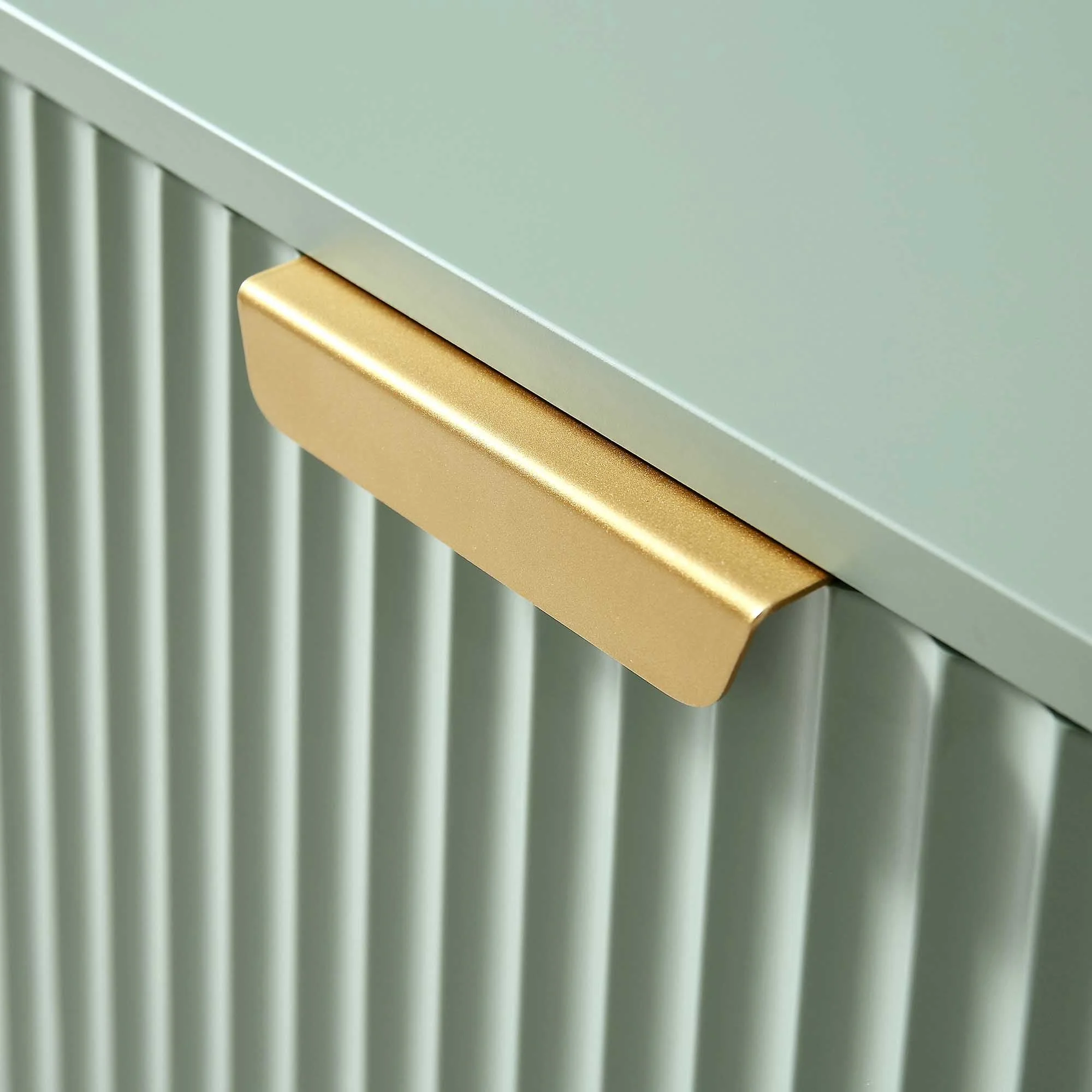 Ridged TV Media Unit, Matte Sage Green