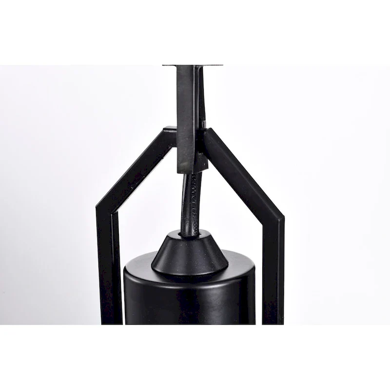 Matte Black 1-Light Mini Pendant with Clear Cone Glass Shade