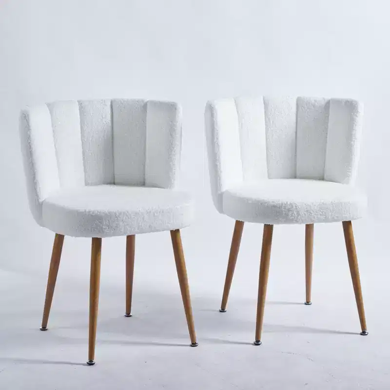 Set of 2 Modern Dining Chairs with Ergonomic Seat Design, Short Hair Cushions, and Comfortable Backrest
