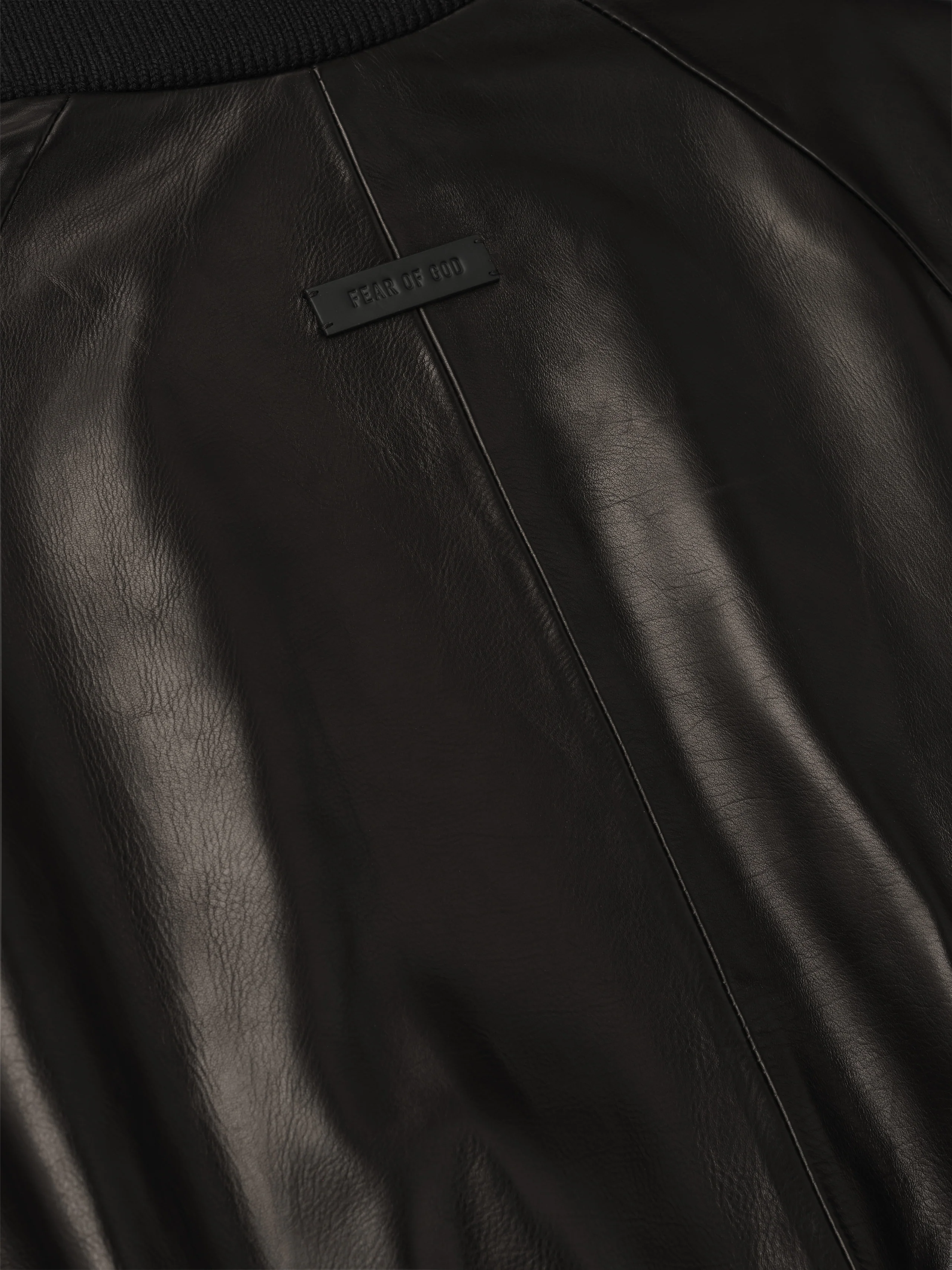 Leather Raglan Bomber Jacket