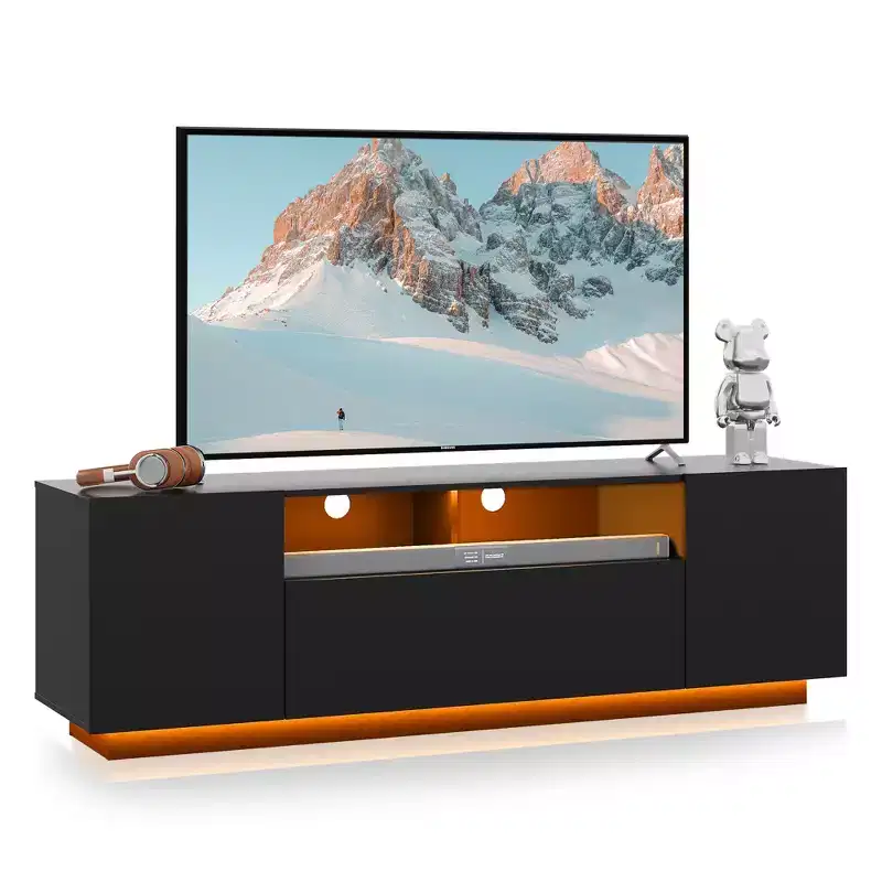TV Stand for 65 Inch TV, 58 Entertainment Center with Storage Cabine