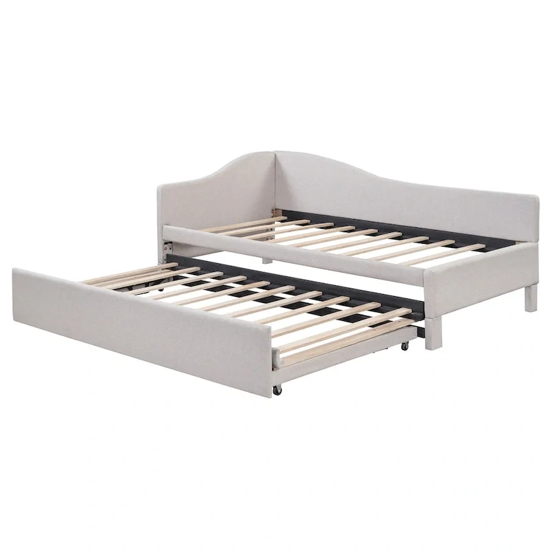 Twin L-Shaped Daybed with Pop-Up Trundle