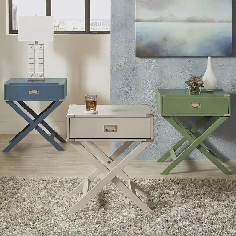 Kenton II X Base Wood Accent Campaign Table iNSPIRE Q Modern