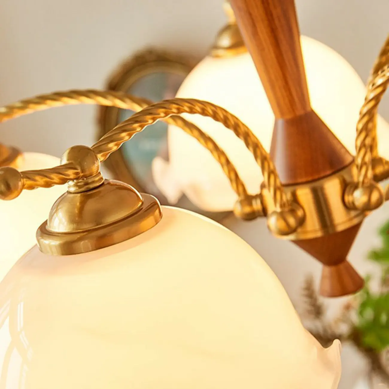 Modern White Dome Chandelier with Adjustable Length