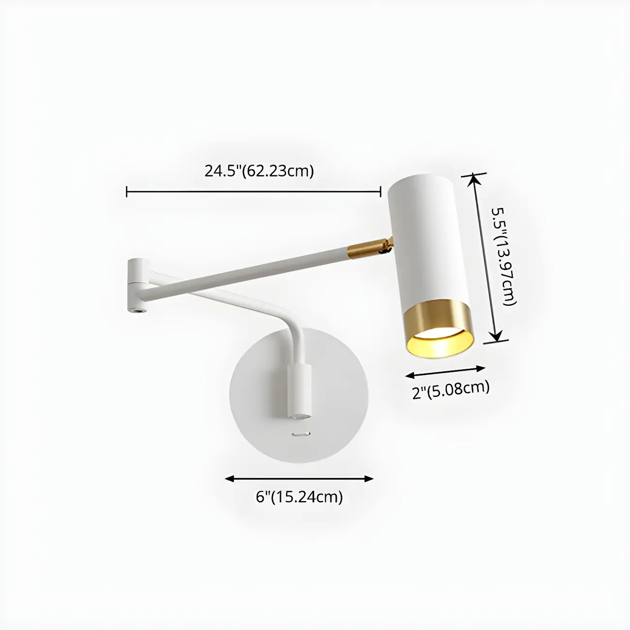 Modern Metal White Black Adjustable Swing Arm Wall Light