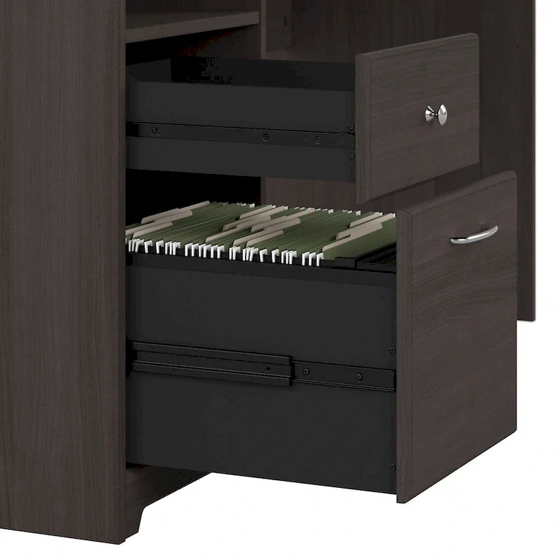 Cabot 60W L-Desk with Hutch and Drawers by Bush Furniture