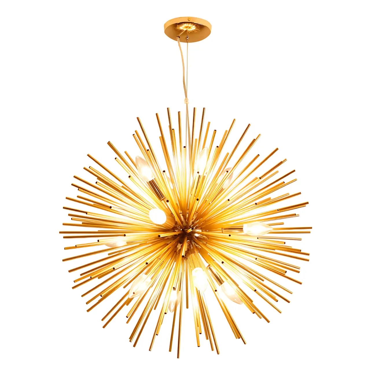 Unique Gold Sputnik Starburst Chandelier Height Adjustable