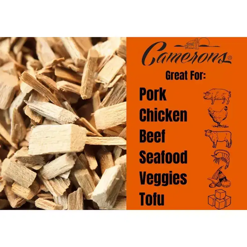 Camerons Products Smoking Chips - (Apple) ~2 Pound Bag 260 cu. in.- Kiln Dried All Natural Coarse Wood Smoker Chunks- Barbecue Chips