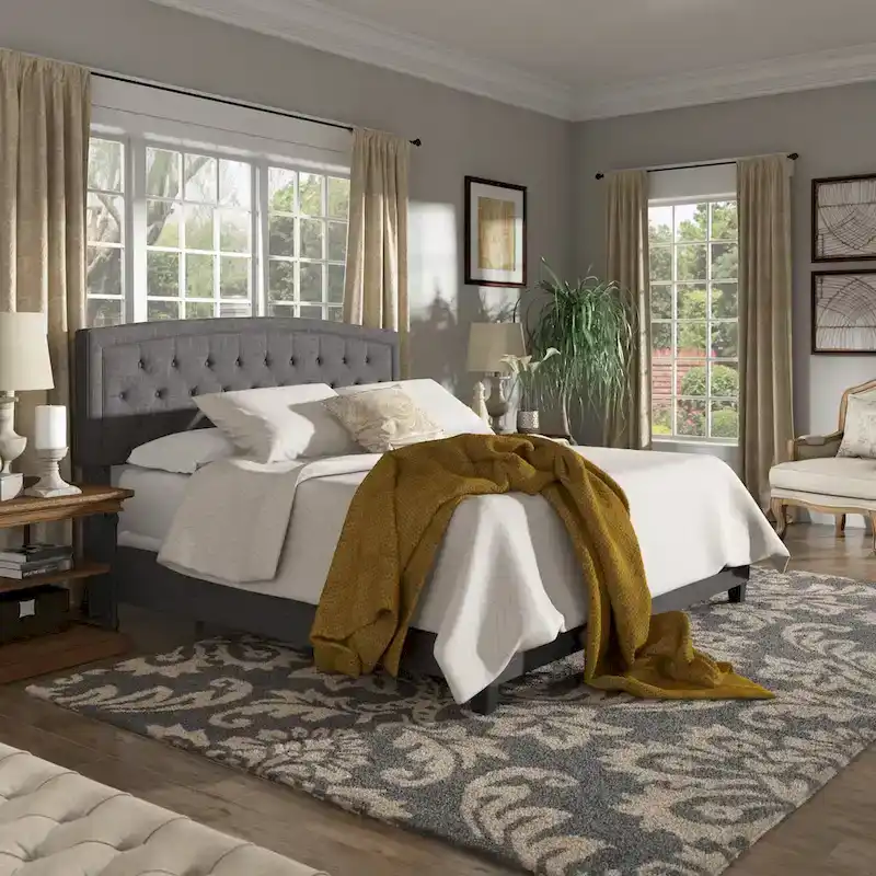 Fontana Adjustable Diamond-tufted Arched Back Bed by