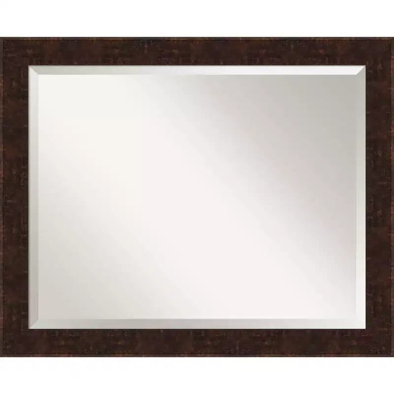 William Narrow Framed Bathroom Vanity Wall Mirror Bronze - Amanti Art