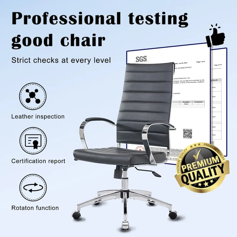 CAROCC Ribbed Computer Office Chair Adjustable Swivel High Back Desk Chair