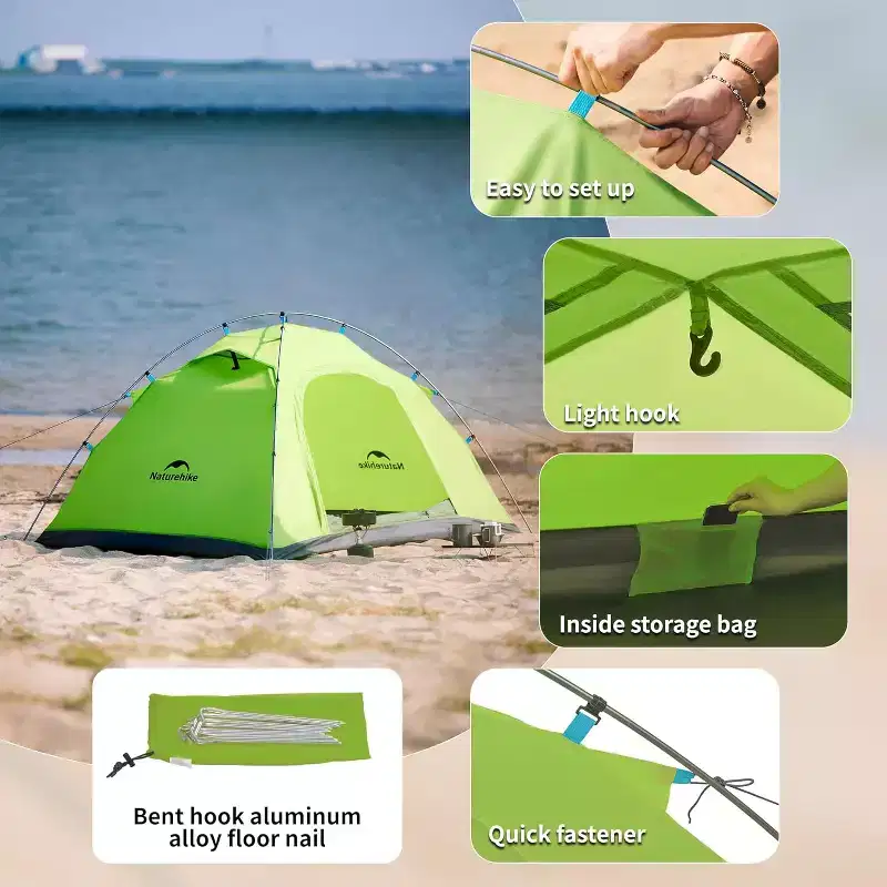 Naturehike P-series Camping Tent 2 Persons in 4 Seasons, Ultralight Tents Backpacking Tents backpacking Tents, Anti-UV Family Tents for Outdoor