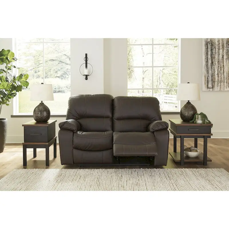 Signature Design by Ashley Leesworth Brown Reclining Power Loveseat - 65