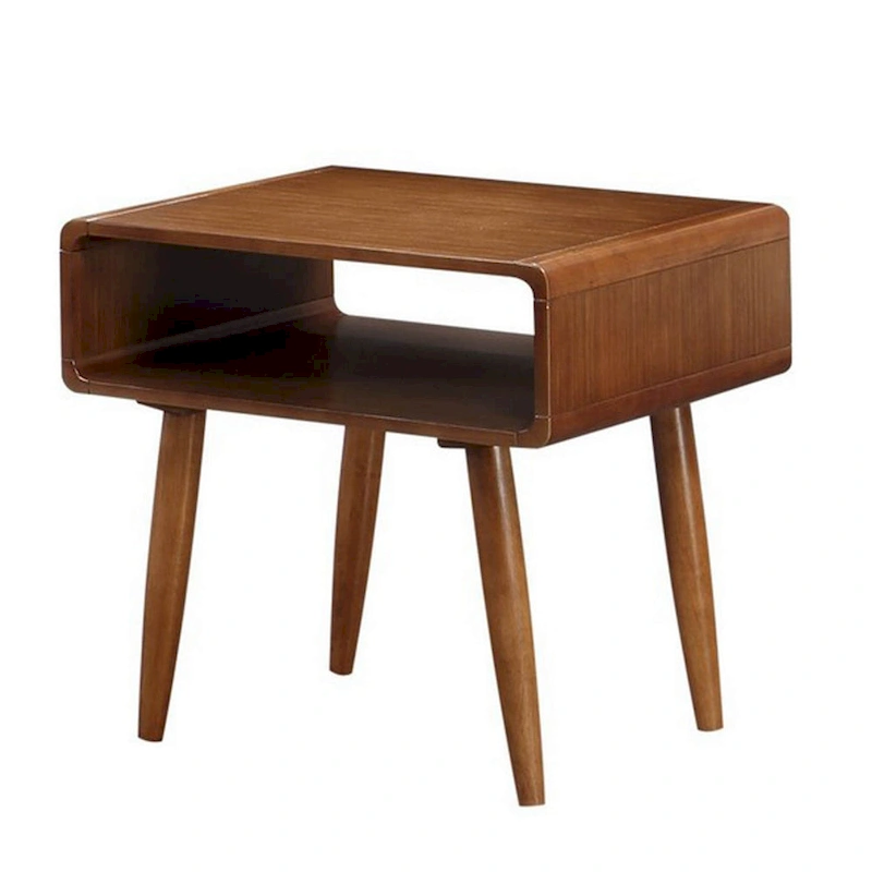 3 Piece Mid Century Wooden Occasional Table Set, Brown