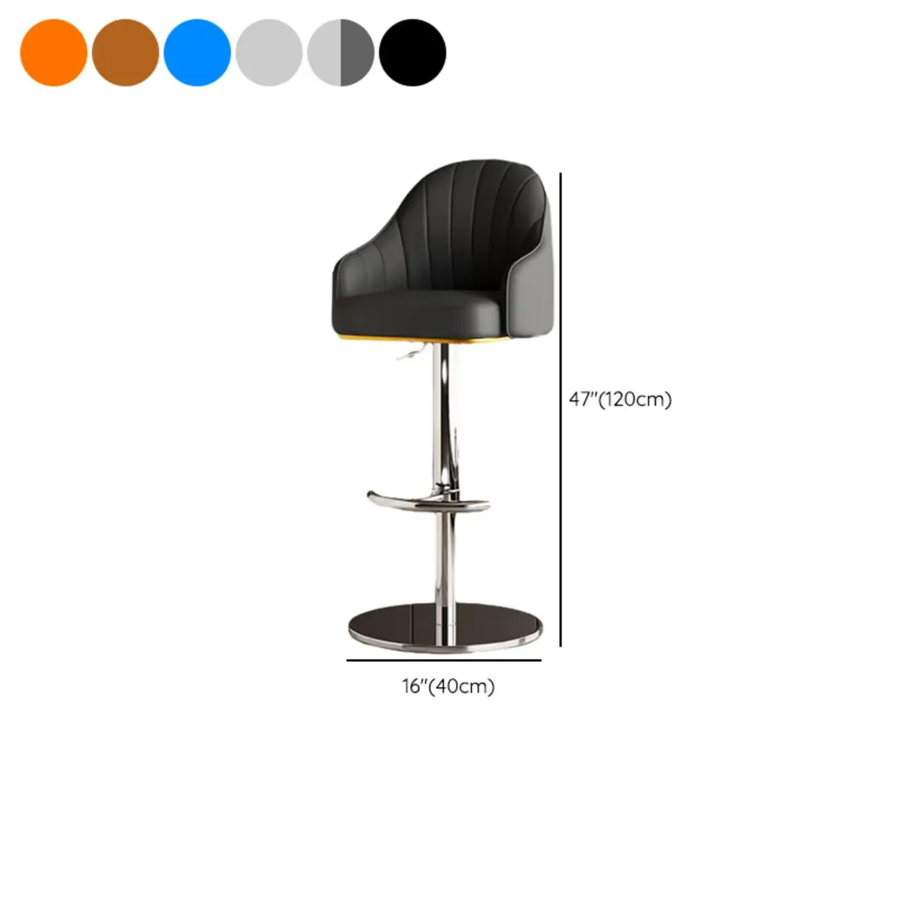 Low Back Adjustable Modern Leather Swivel Bar Stool