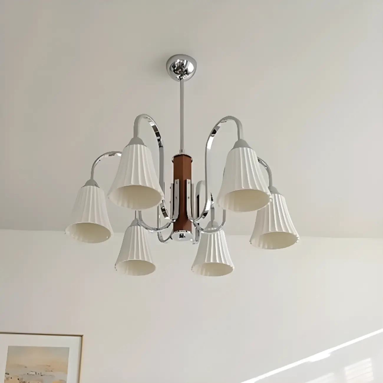 Modern Geometric Ceramic Multi-Light Chandelier