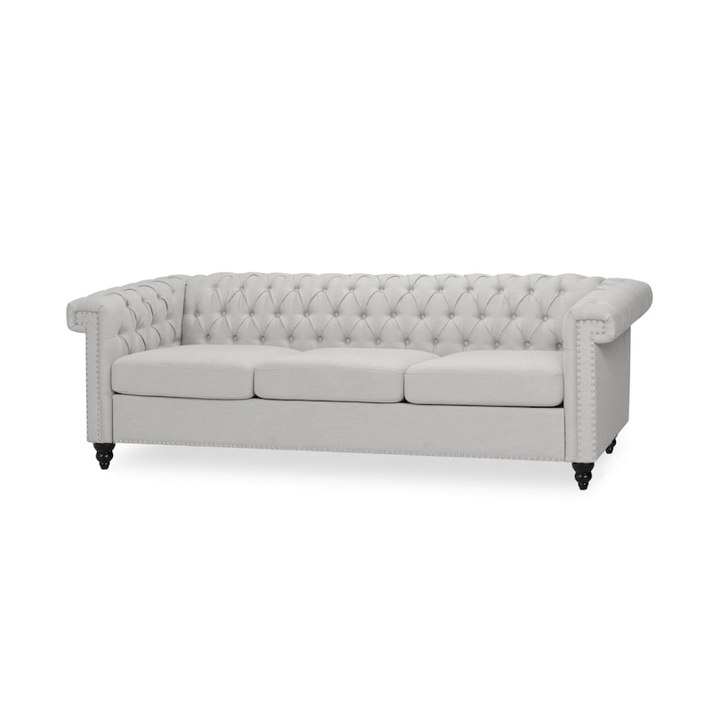 Parkhurst Tufted Grey Chesterfield Sofa by Christopher Knight Home
