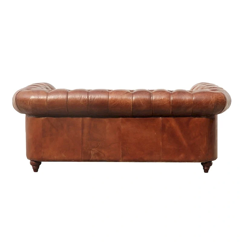 Pasargad Home Paris Club Genuine Leather Chester Bay Tufted Sofa/Chair