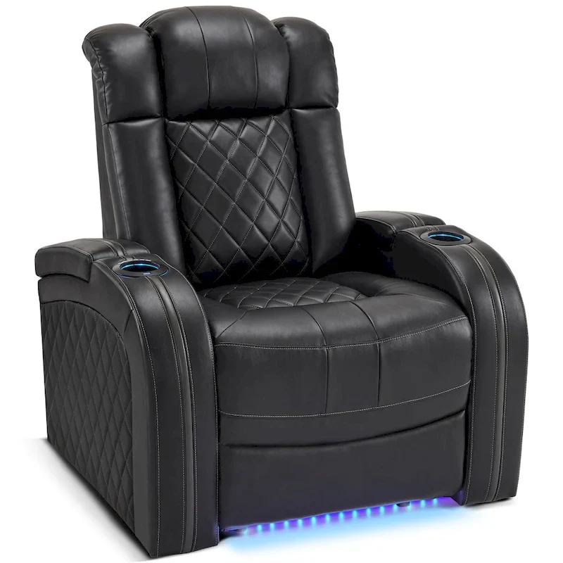 Power Recliner with Adjustable Headrest, Dual Motor, LED Lighting & USB Port
